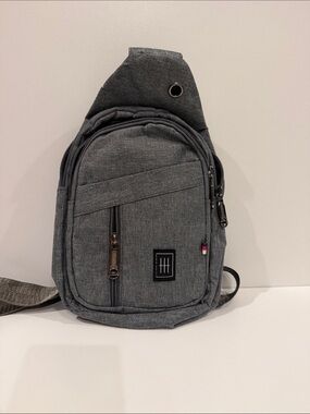 Unisex Gray Crossbody Sling Bag